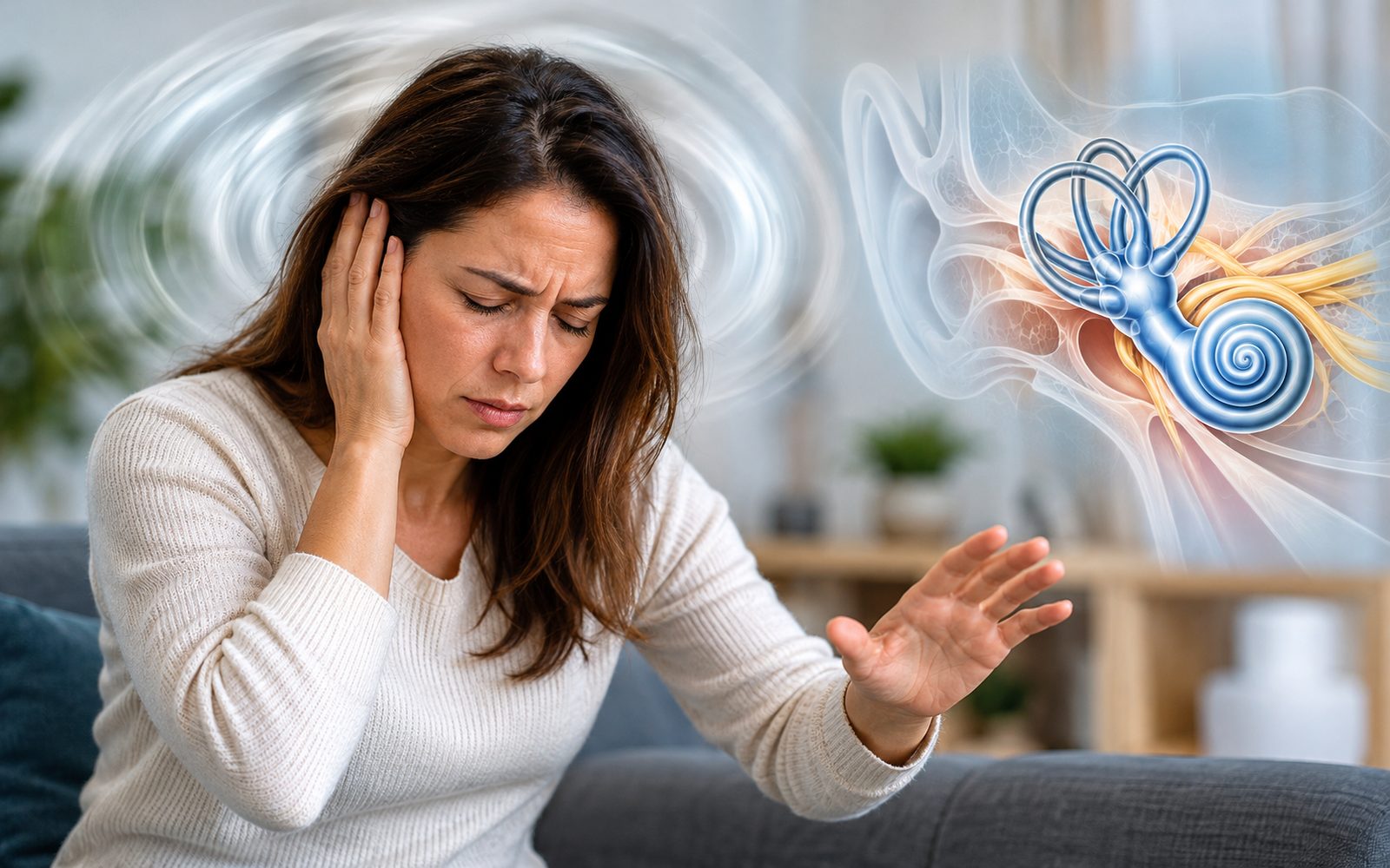 Ménière's disease symptoms including vertigo, dizziness, and inner ear problems
